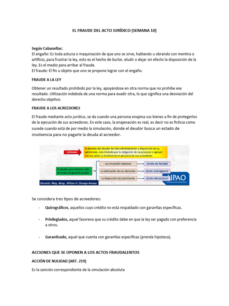Fraude Jurídico: Tipos y Acciones Legales | PDF | Derecho privado