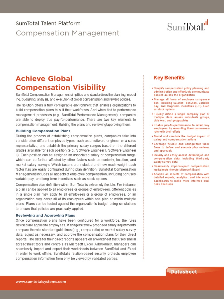 SumTotal Compensation Management Software | PDF | Compensation And ...