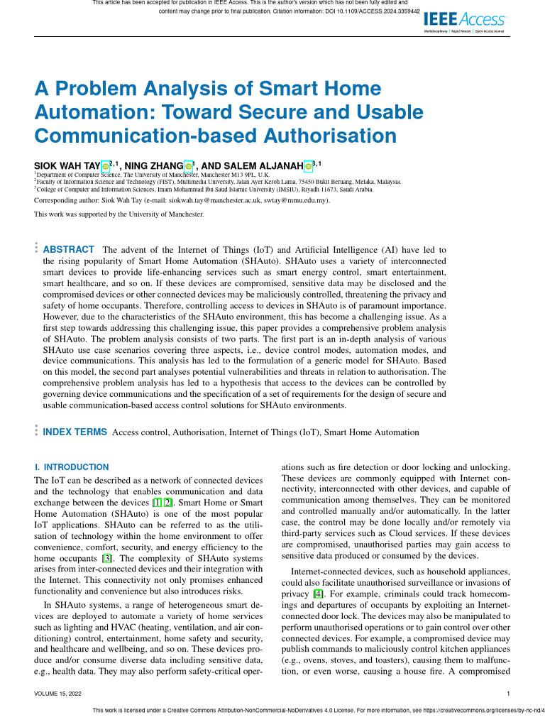 Smart Home Security Challenges | PDF | Internet Of Things | Home Automation