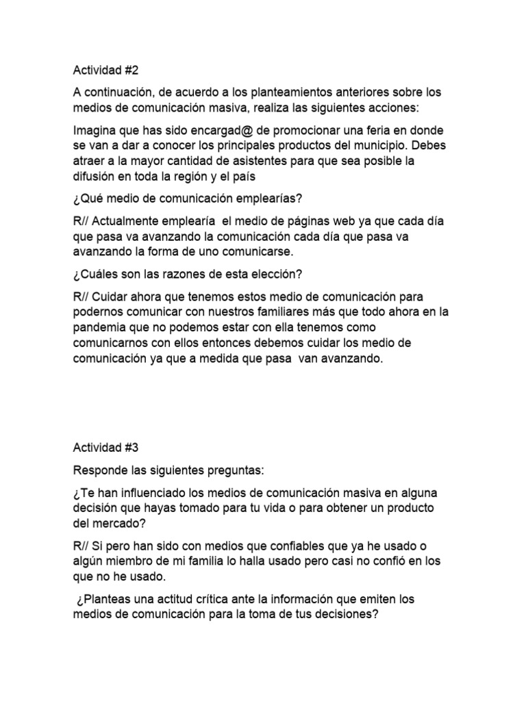 Actividad#2 | PDF | Medios de comunicación)