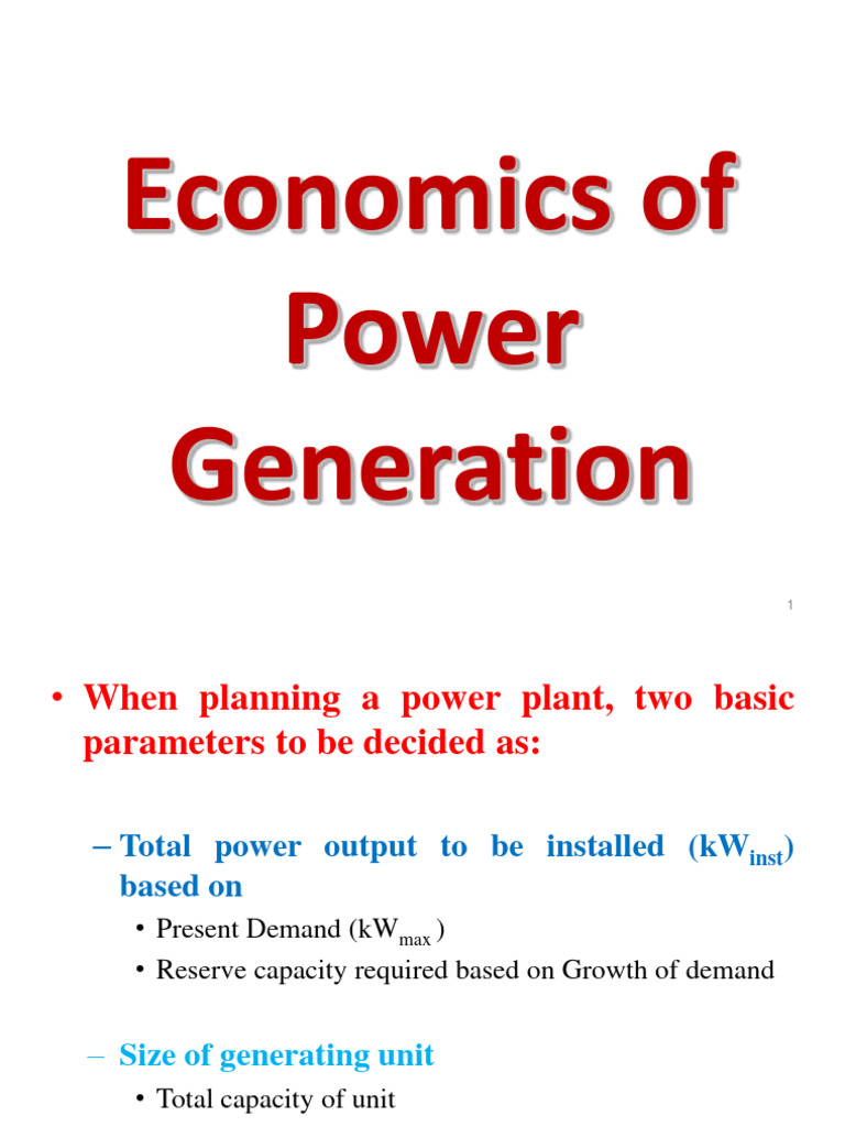 Economics of Thermal Power Generation | PDF | Depreciation | Power Station