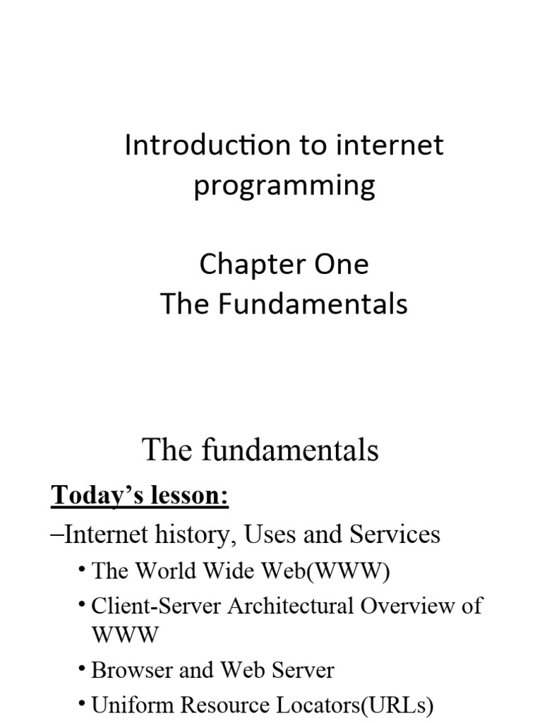 Internet Programming Fundamentals Guide | PDF | World Wide Web ...