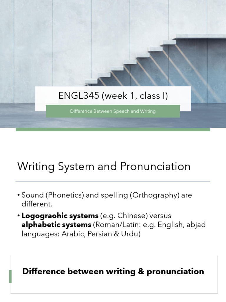 Week 1class 1Difference between spelling and pronunciation PDF Consonant Vowel