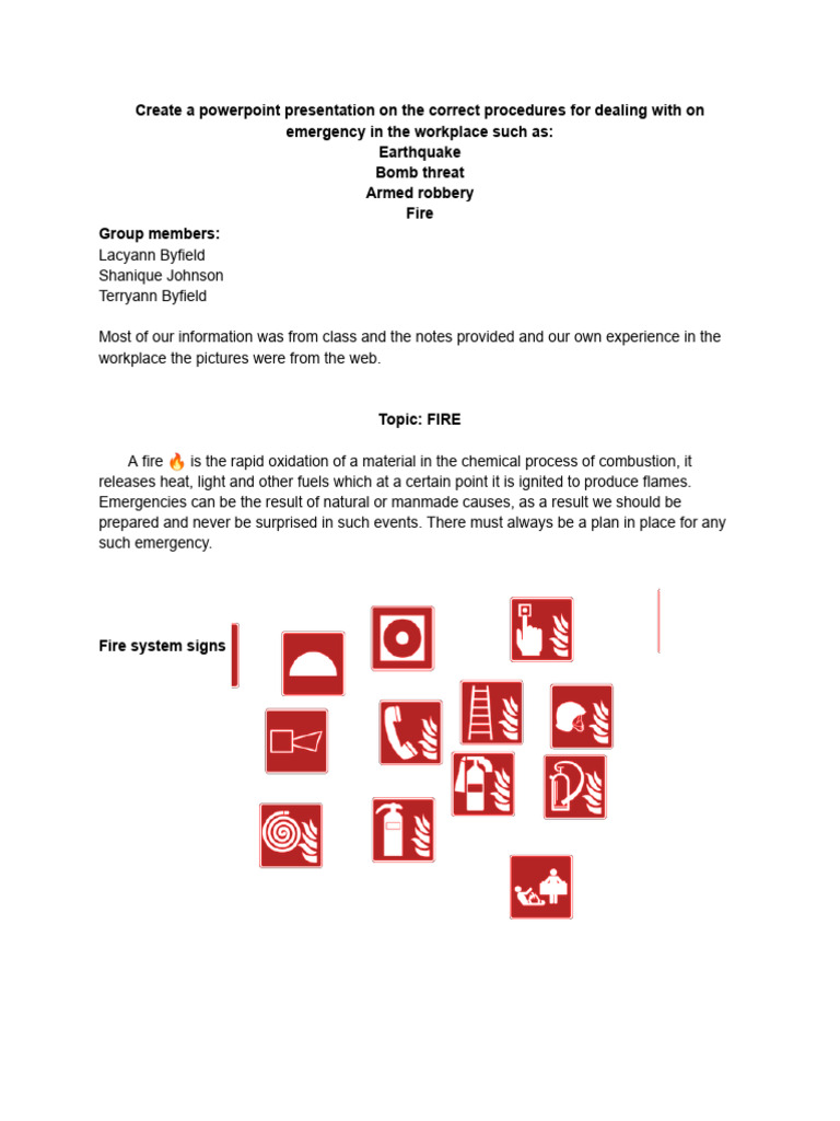 Workplace Fire Emergency Procedures Guide | PDF | Fires | Safety