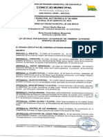 Ley Municipal Autonómica #261 de 26 de Septiembre de 2023 Del Gobierno Autónomo Municipal de San Borja - TASA POR SERVICIOS CATASTRALES