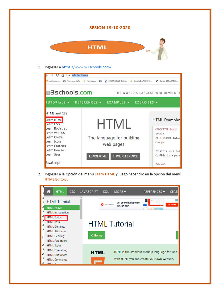 Taller 1 Ejercicios Practicos HTML | PDF | HTML | Software