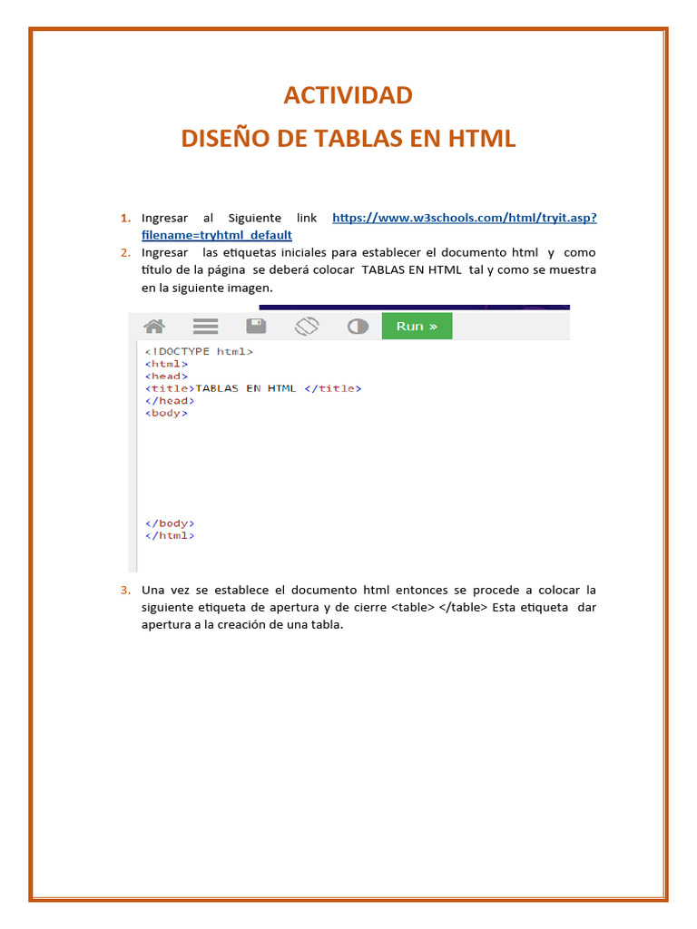 Taller 2 Diseño de Tablas en HTML | PDF
