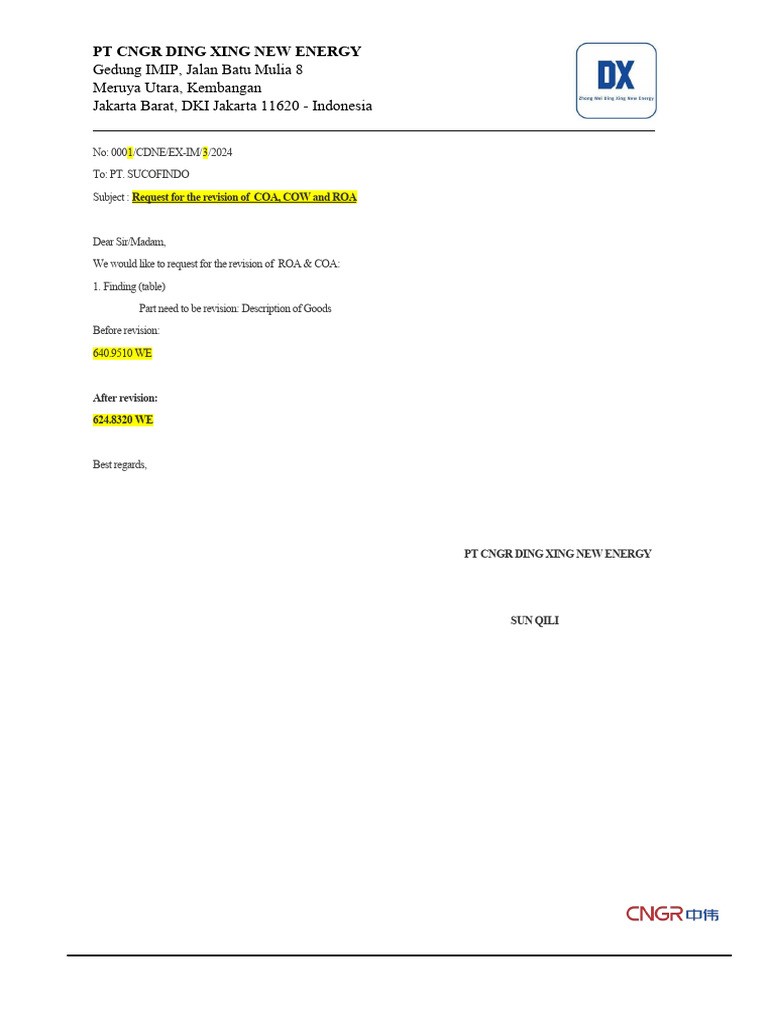 COA and ROA Revision Request | PDF | Technology & Engineering