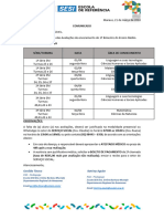 Cronograma Avaliações Matutino