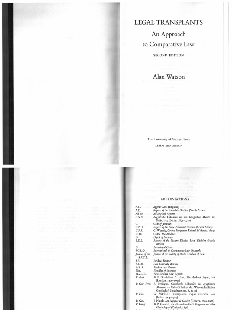 Legal Transplants in Comparative Law | PDF | Comparative Law ...