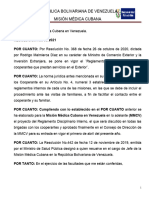 001Reglamento Dicisplinario Interno de La Misión Médica Cubana en Venezuela 2021 Ultima Versión List