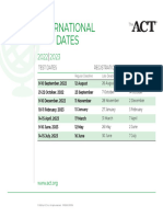 Test Date Schedule International 2022 2023