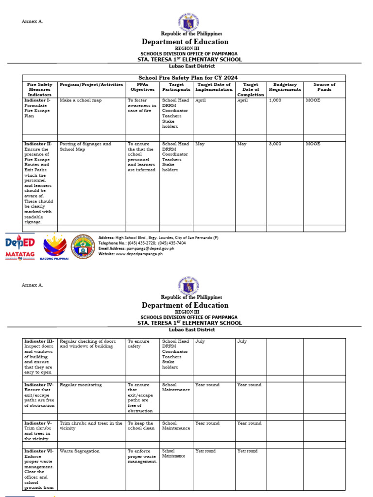 2024 Fire Safety Plan for Schools | PDF | Fire Safety | Safety
