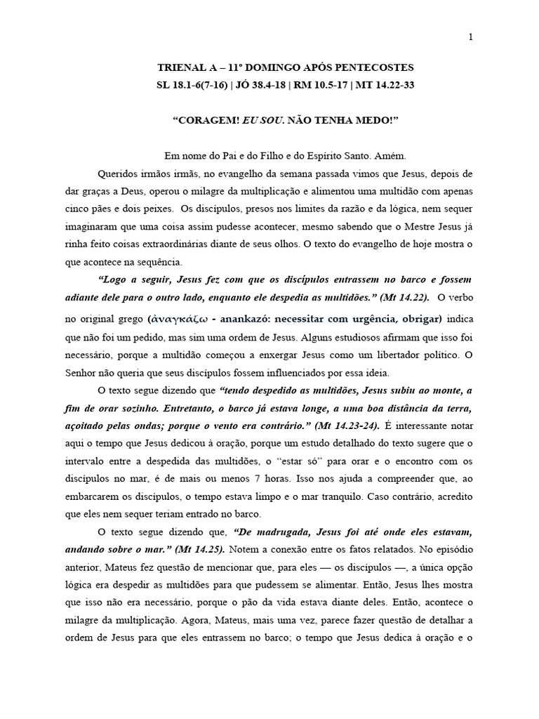 Coragem! Eu Sou. Não Tenha Medo! | PDF | Jesus | Evangelho de João, image size:768x1024