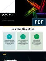 Introduction To Analysis of Variance (ANOVA)