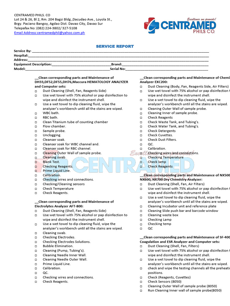 Medical Equipment Maintenance Report | PDF
