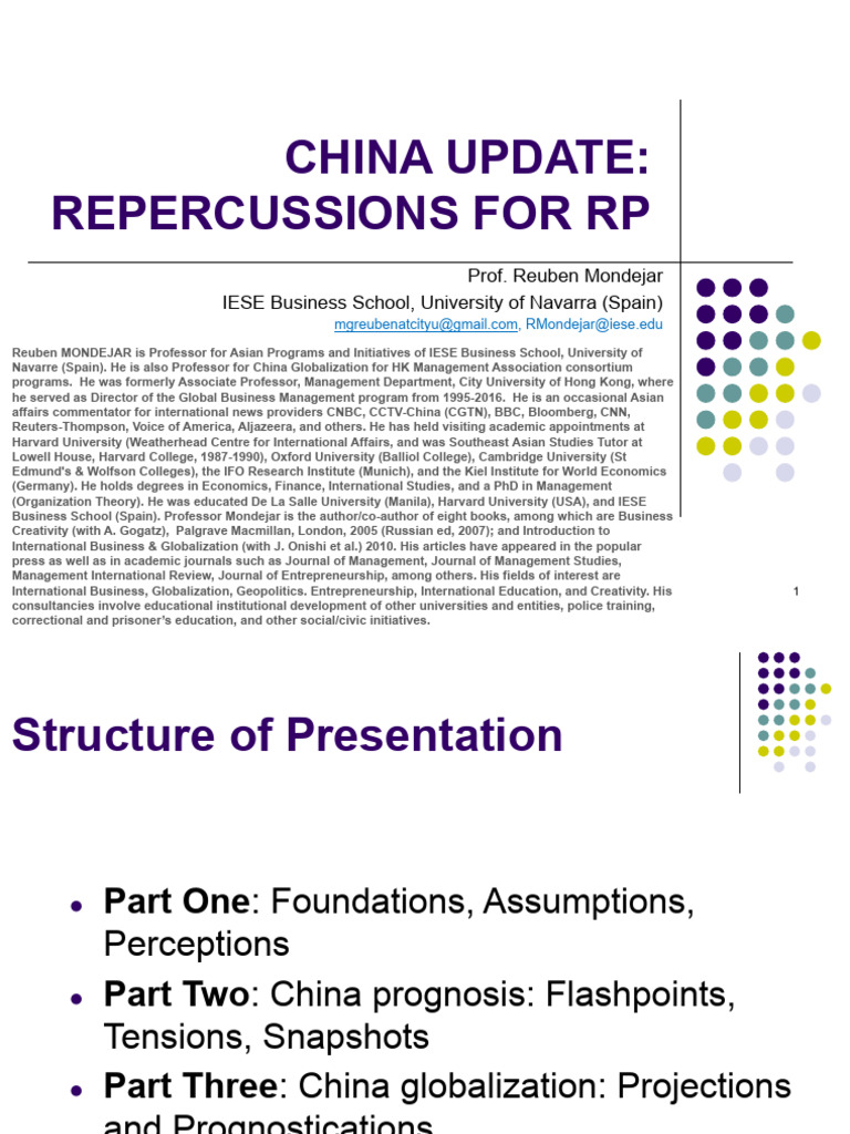 China Update Repercussions For RP | PDF | Cost Of Living | Taiwan