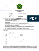 Soal AM MATEMATIKA PEMINATAN MA MAK