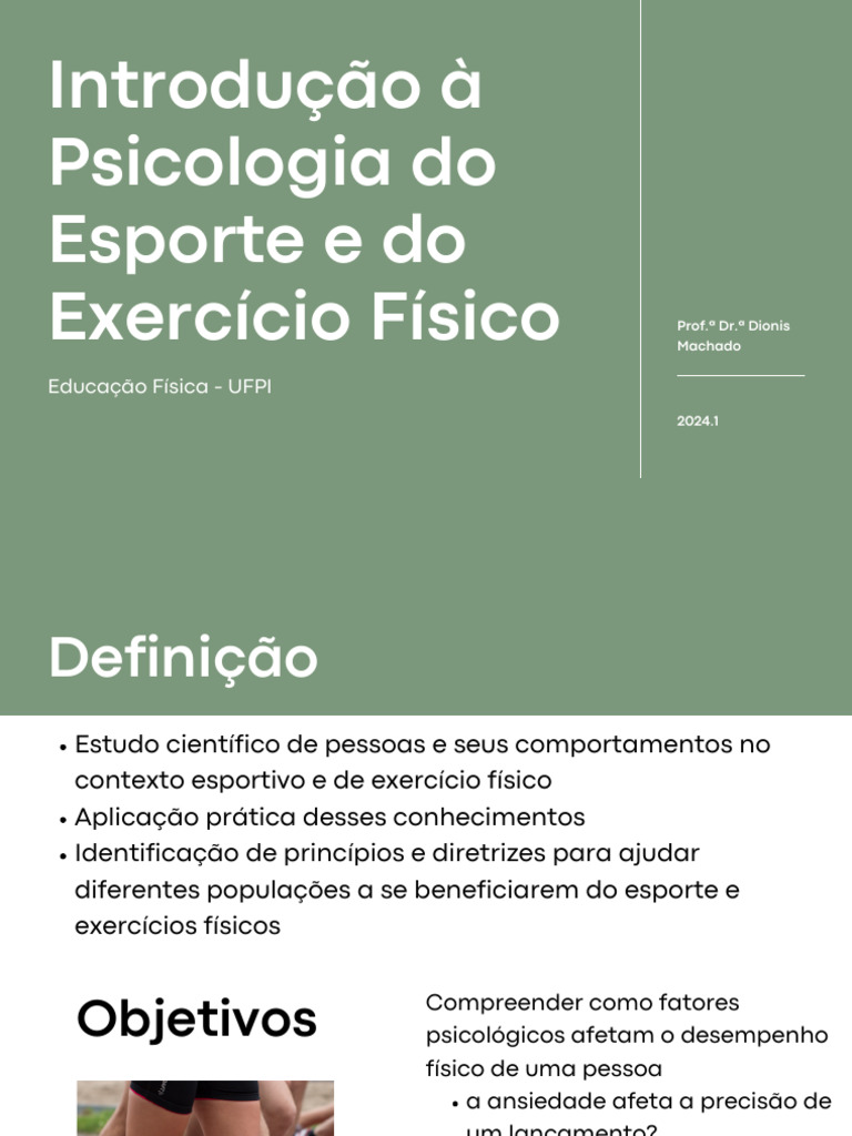 Introdução à Psicologia Do Esporte E Do Exercício Físico Pdf