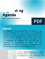 Pagsulat NG Agenda 1
