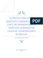 Protección de Los Derechos Humanos Por La Corte Interamericana de Derechos Humanos en Casos de Vulneraciones en Bolivia