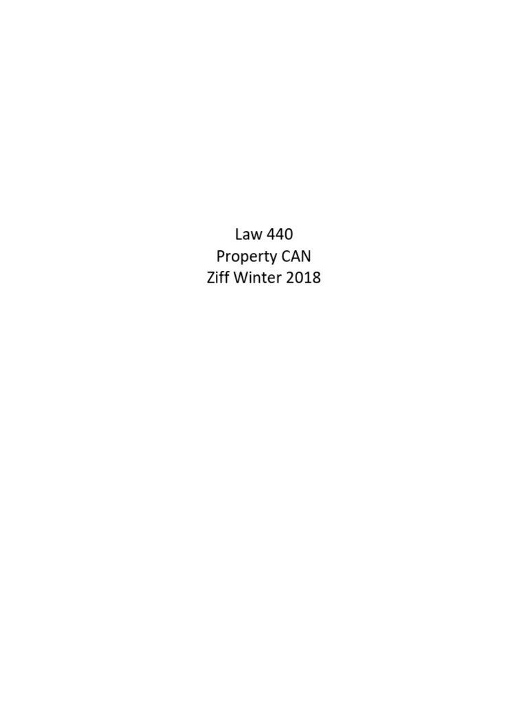 Property Law Outline | PDF | Fee Simple | Lease