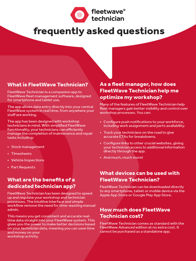 FleetWave Technician App Overview | PDF | Mobile App | Web Application