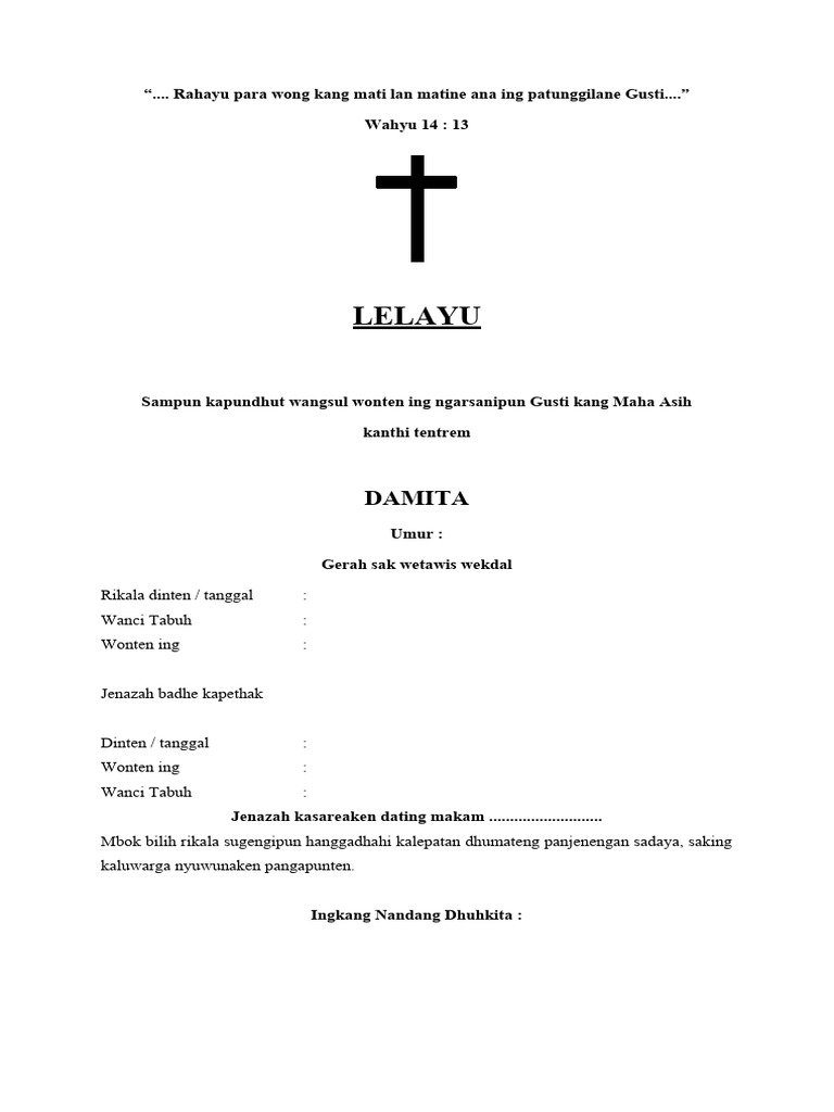 Lelayu Kristen Jawa PDF