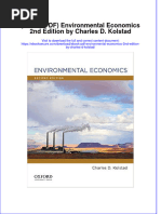 Dwnload Full Environmental Economics 2Nd Edition by Charles D Kolstad PDF