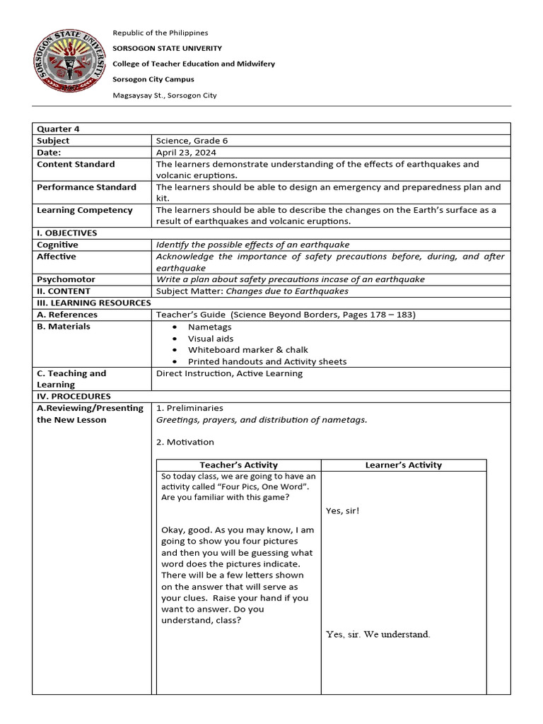 Final Demo Earthquake Pdf Earthquakes Geology
