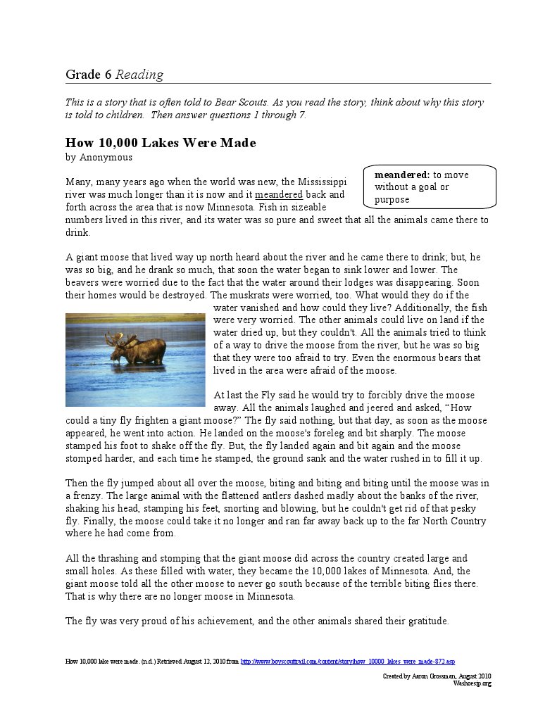 6th N Moose 1 4 | PDF | Moose