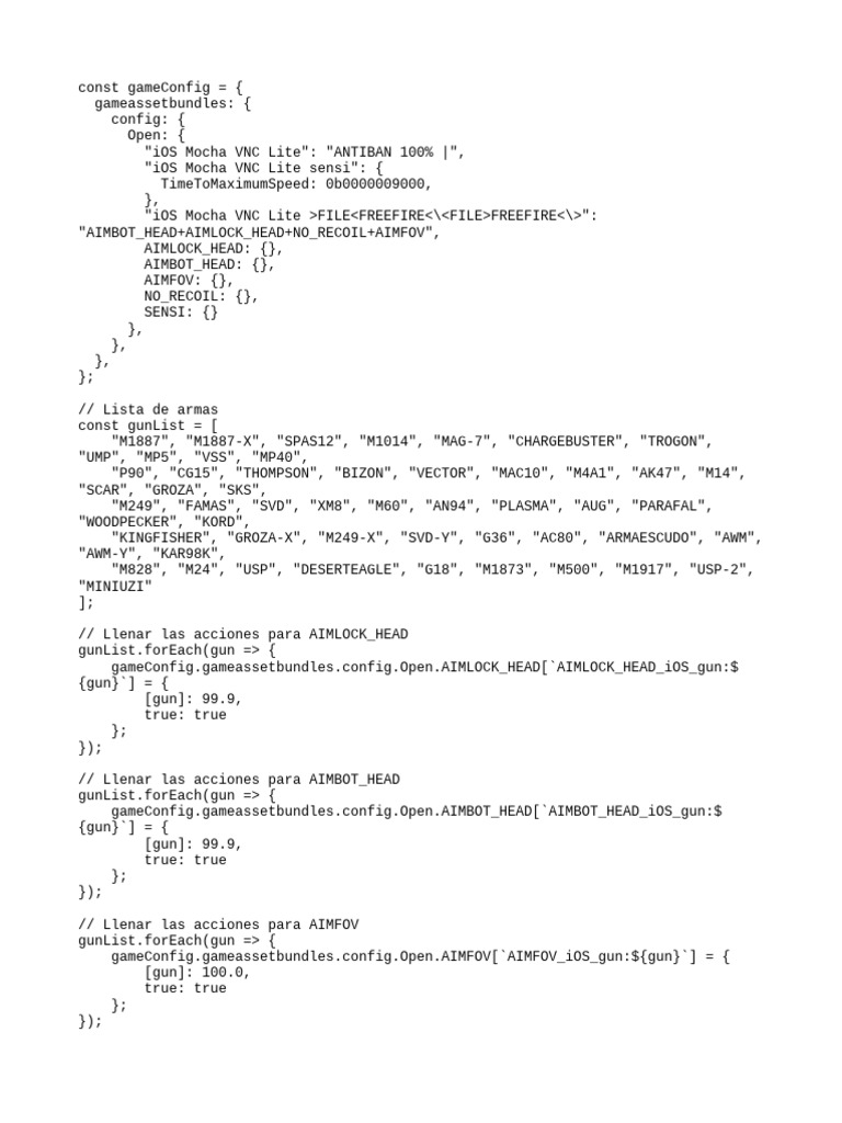Free Fire Aimbot Configuration File | PDF