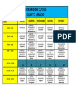 HORARIO DE CLASES QUINTO GRADO