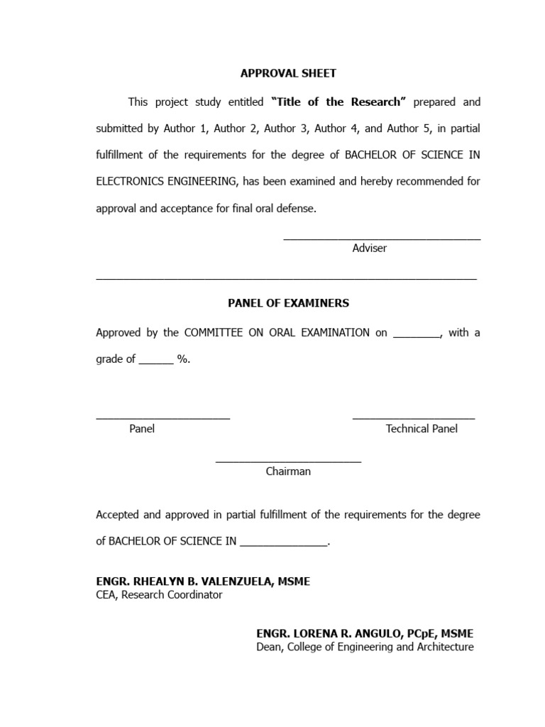 Electronics Engineering Project Approval | PDF | Technology & Engineering