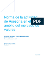 Norma Del Deber de Asesoria en El Ambito de Los Mercados Financieros