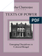 Partha Chatterjee, Texts of Power, Emerging Disciplines in Colonial Bengal