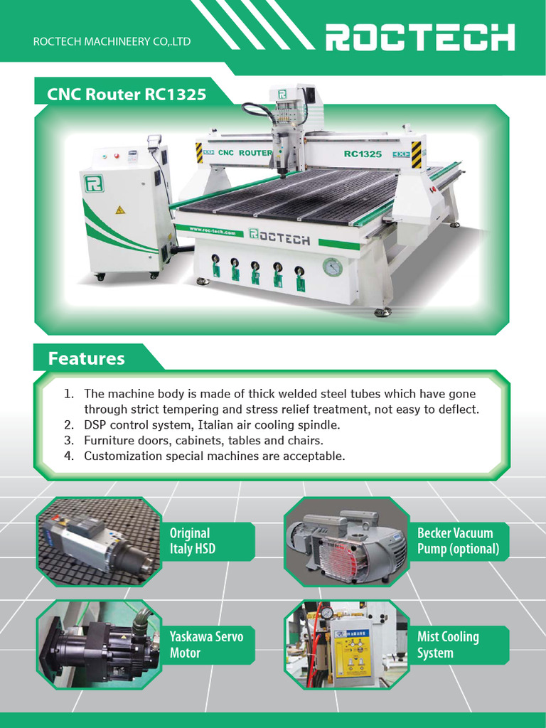 CNC Router RC1325 Specifications & Features | PDF