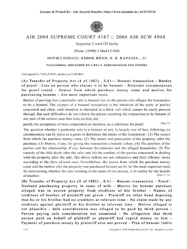 Air 2004 Supreme Court 4187 | PDF