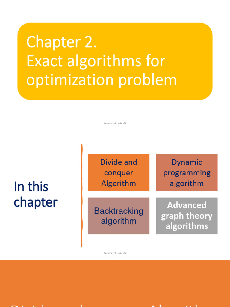Chapter 2 - Exact Algorithms For Optimization Problem | PDF