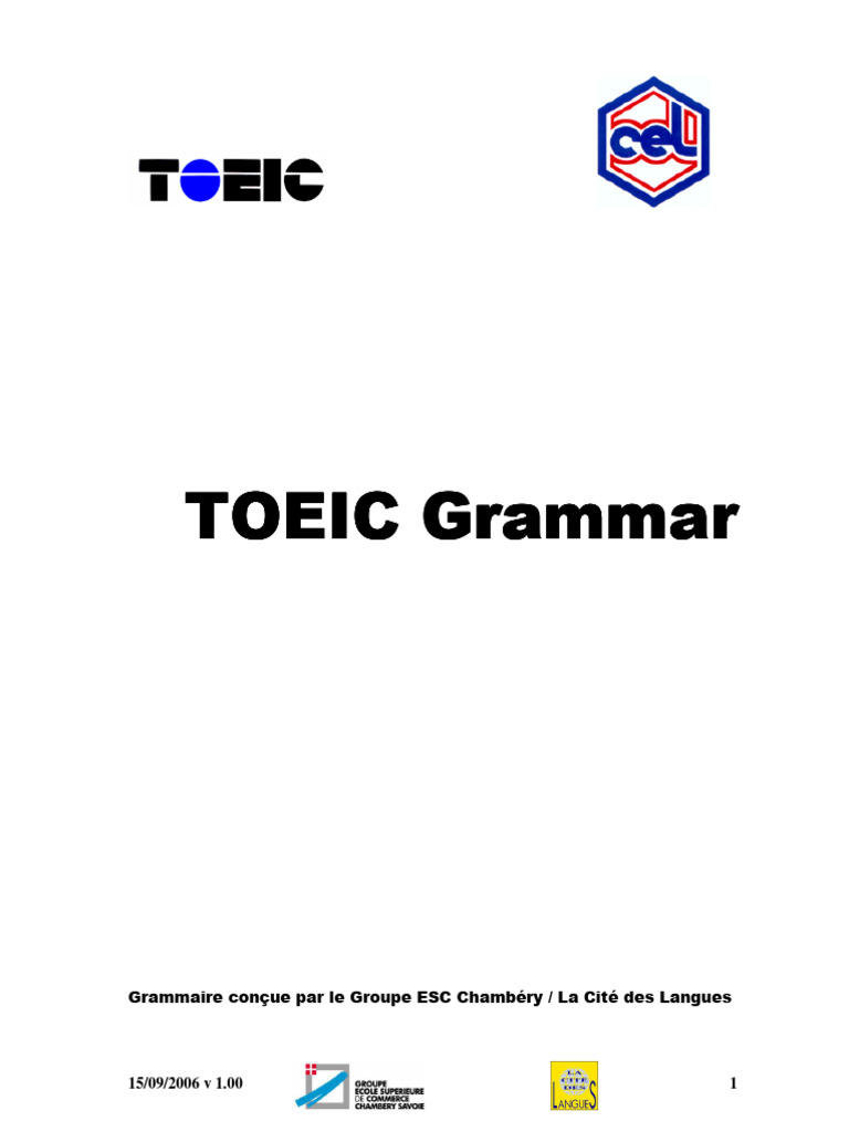 Toeic grammar toeic grammar toeic gramma pdf pronoun verb