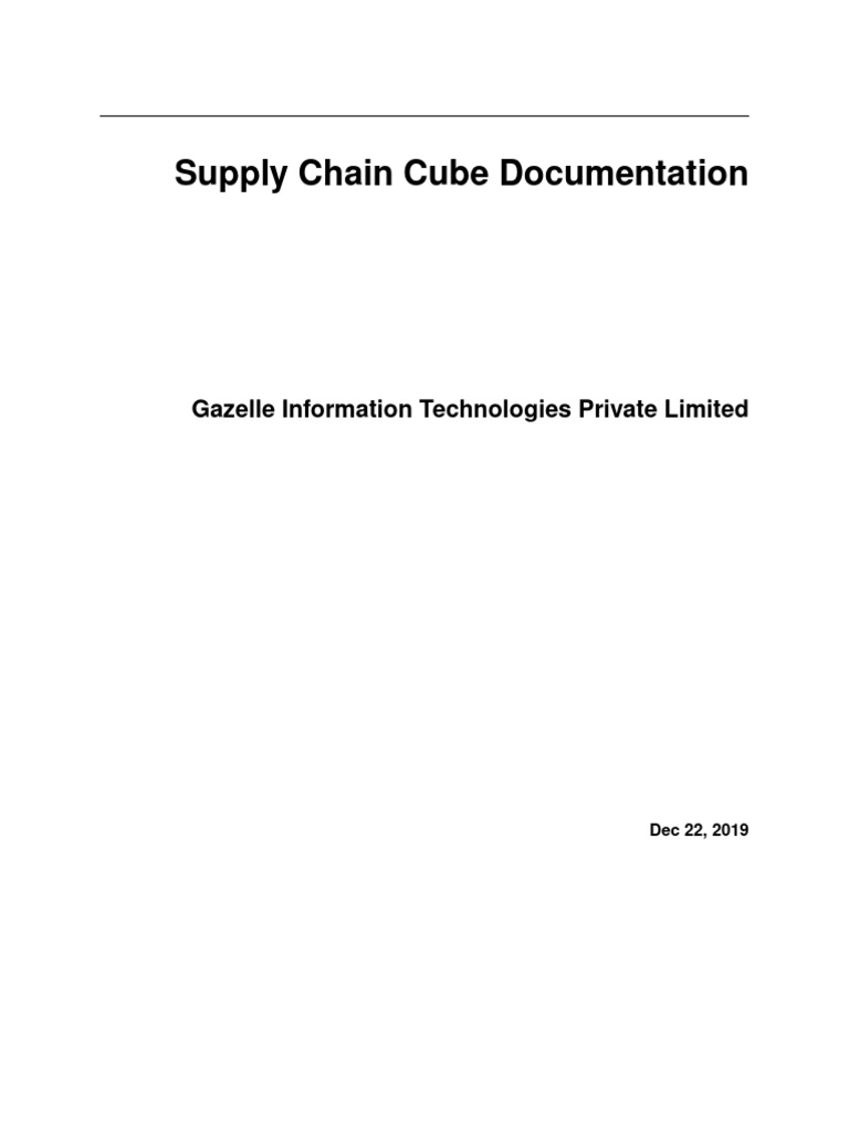 Supply Chain Cube User Guide | PDF | Inventory | Backup