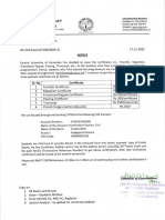 Issue of Certificates - Notice