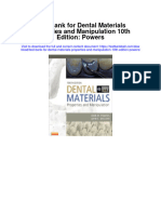 Full download Test Bank For Dental Materials Properties And Manipulation 10Th Edition Powers pdf