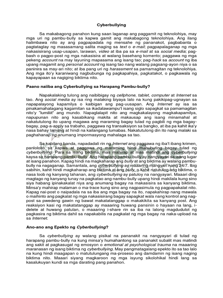 Cyberbullying | PDF