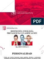 Clase 9 Definicion, Etiologia, Prevalencia Clasificacion Trast Personalidad