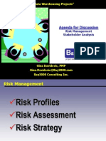 Agenda For Discussion: Risk Management Stakeholder Analysis
