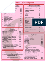 Menu Desayunos Madriguera 26-06-2018