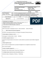 Management Class Test Paper