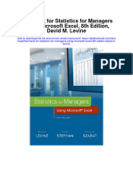 Download Test Bank For Statistics For Managers Using Microsoft Excel 8Th Edition David M Levine full chapter pdf
