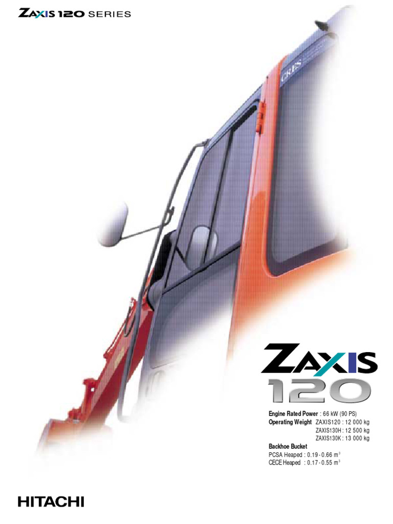 Hitachi zx120 Brochure | PDF | Horsepower | Piston
